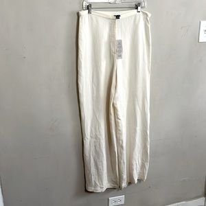 NWT Eileen Fisher Large cream silk pants